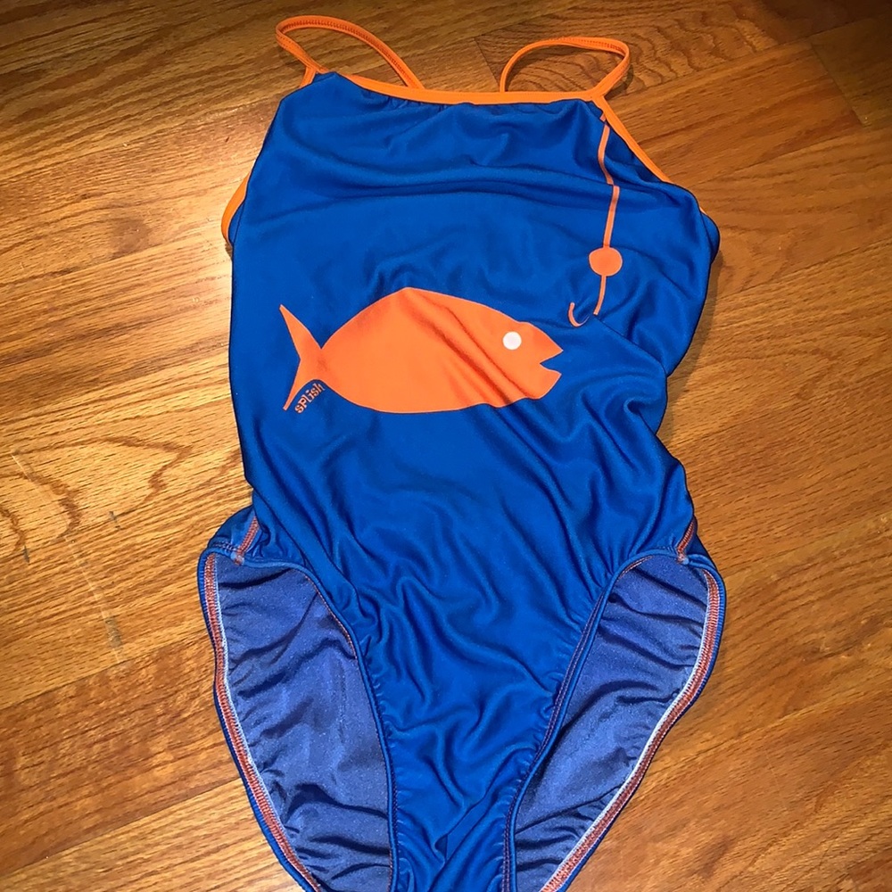 Splish blue one piece bathing suit